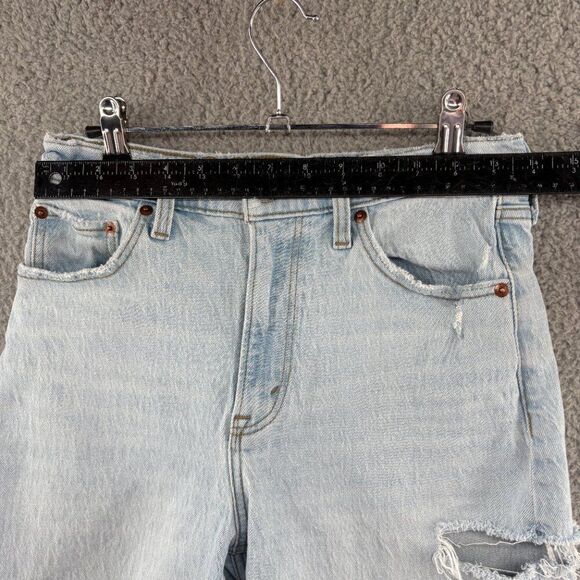 Abercrombie & Fitch High Rise 7" Dad Shorts Size 26 | Distressed Denim Cutoffs - Picture 4 of 11